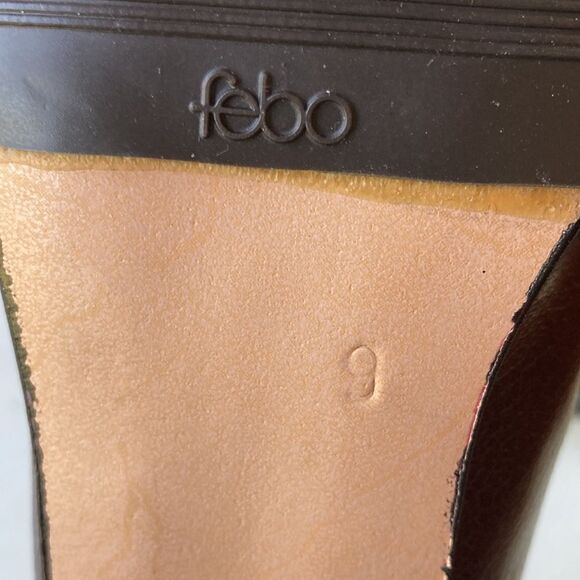 Brown Leather Croc Embossed Slip On Pumps Size 9 - Picture 12 of 14